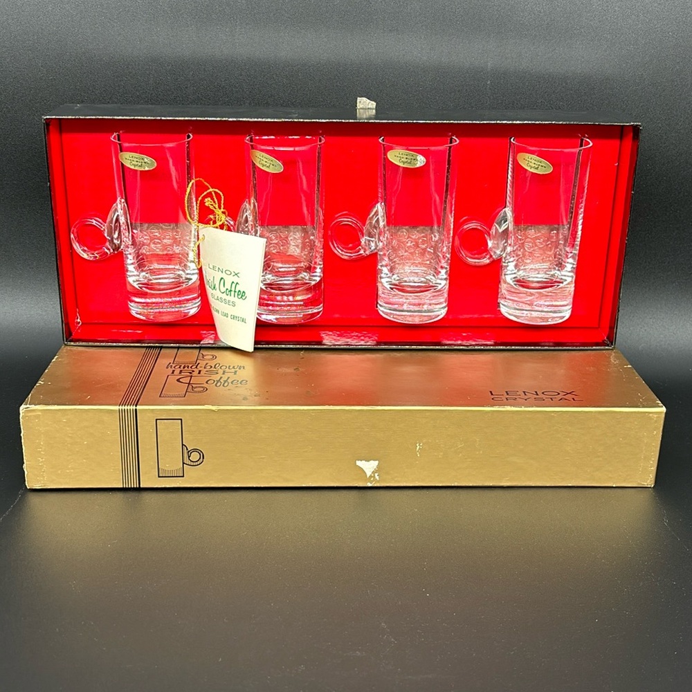 Vintage Set Of 4 Lenox Crystal Irish Coffee Glasses